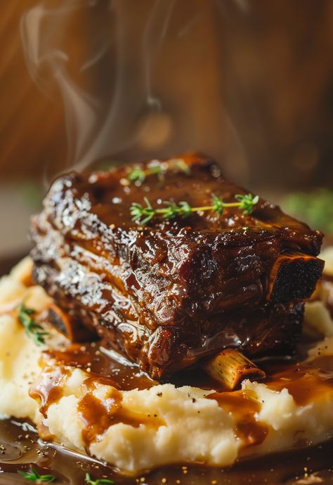 Learn How to Cook Braised Short Ribs Recipe For Free | Recipes You'll Love, Made Easy! Braised Short Ribs With Mashed Potatoes, Braised Short Ribs Crockpot Easy, Joanna Gaines Short Ribs, Best Braised Short Ribs Recipe, Brazed Short Ribs Braised Beef, Bbq Short Ribs Oven, Dutch Oven Braised Short Ribs, Quick Short Ribs Recipe, Braised Beef Short Ribs Crockpot