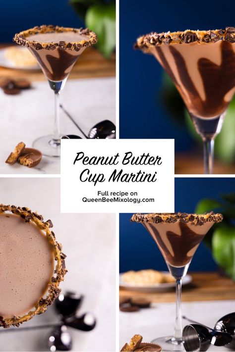 Peanut butter martini, chocolate martini, peanut butter cup drink recipe Peanut Butter Cup Martini Recipe, Sweet Martini Recipes, Peanut Butter Cup Martini, Sweet Martini, Chocolate Martini Recipe, Best Cocktails, Chocolate Martini, Cocktails To Try, Martini Recipe