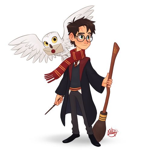 Fan Art on Behance Harry Potter Cartoon, Art Harry Potter, Harry Potter Illustrations, Cute Harry Potter, Harry Potter Disney, Desenhos Harry Potter, Theme Harry Potter, Images Harry Potter, Harry Potter Artwork