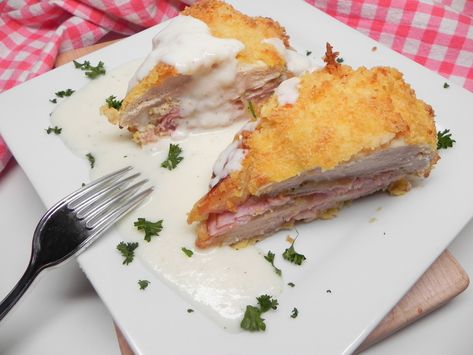 This quick and easy Swiss cheese sauce is great for spooning over chicken Cordon Bleu, but can also be used over egg dishes, vegetables, or whatever you like.