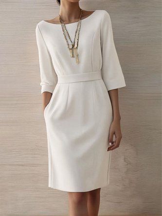 Classic Women Style Classy Chic, White Dresses For Fall, Formal Womens Dress, Dresses For Women Over 50 Classy, Fall Dresses For A Wedding, Dresses Over 50 Fifty Not Frumpy, Womens Dresses Classy Simple, Cream Colored Dresses, Fashions For Over 60 Women