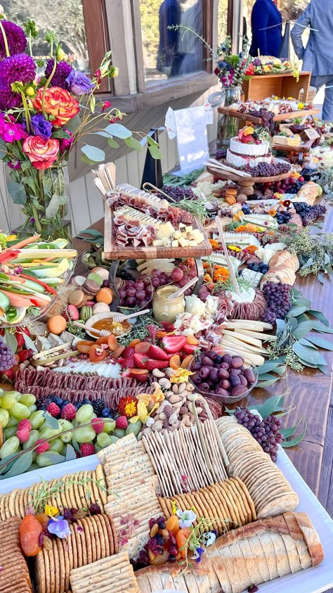 I know I’m expensive…and your table will reflect that ✌🏼 ❤️ 🧀 | Instagram Grazing Table 100 People, Wedding Reception Charcuterie Table, Elegant Grazing Table, Charcuterie Table Display, Charcuterie Table Wedding, Large Grazing Table, Grazing Table Ideas Wedding Reception, Wedding Grazing Table Ideas, Wedding Charcuterie Table