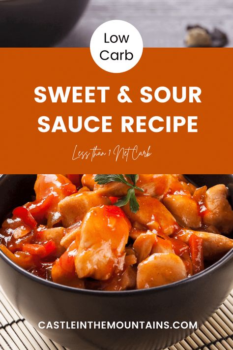 Recipe Sweet And Sour Sauce, Sweet And Sour Sauce Recipe, Keto Chinese Food, Crispy Vegetables, Sweet N Sour Sauce Recipe, Keto Stir Fry, Sweet Sour Sauce, Low Carb Ketchup, Low Carb Pork