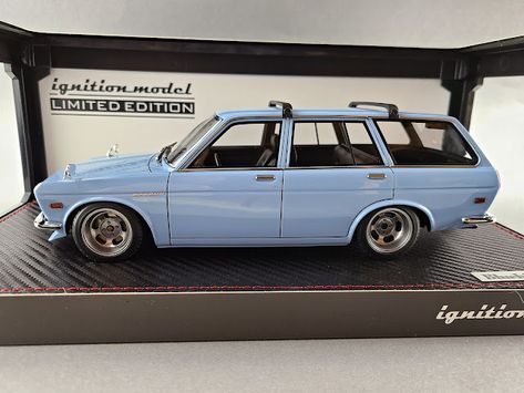 Minicar Pics 1/64: Sorry. Another 1/18: Ignition Model IG2223 Datsun Bluebird (510) Wagon Light Blue With Surfboard Datsun 710, Datsun 120y, Datsun Bluebird 510, Datsun Bluebird, Datsun 510, Toy Cars, Car Enthusiast, Jdm Cars, Bluebird