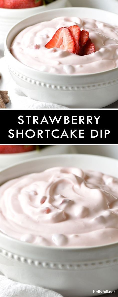 This sweet and silky Strawberry Shortcake Dip calls for only 6 ingredients and 10 minutes of prep time. Great for parties! Strawberry Shortcake Dip, Sweet Dips Recipes, Pepperoni Dip, Dessert Dip Recipes, Chips Dip, Fruit Dips Recipes, Cheesecake Dip, Sweet Dips, Dip Recipes Easy