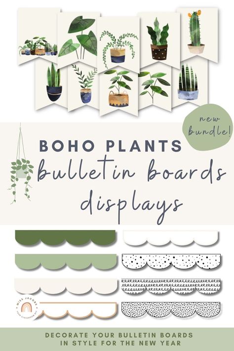 Add a breath of fresh air to your classroom with my brand-new, modern Boho Plants Classroom Decor Bundle - the perfect splash of nature and warmth for your Classroom! Designed using minimalist, neutral tones and rustic boho plant imagery, this range will bring your classroom to life whilst adding a calm and homey feel, making it perfect for all grade levels and seasons! Early Childhood Classroom Themes, Boho Green Classroom Decor, Preschool Classroom Decor Nature, Earthy Tone Classroom, Plants Classroom Decor, Plant Themed Office, Earth Theme Classroom, Plant Themed Classroom Bulletin Boards, Sage Classroom Decor