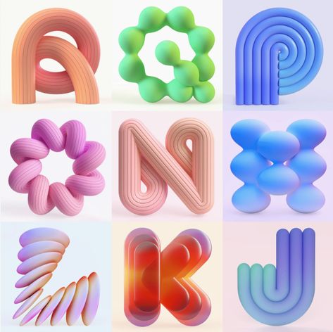 3d Typography Design, Inspiration Typographie, 3d Cinema, Wayfinding Signage Design, 달력 디자인, 3d Type, 3d Font, Type Inspiration, Days Of Type