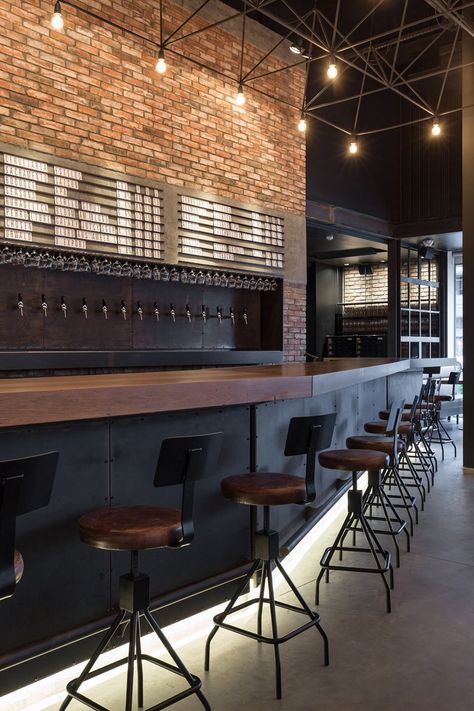 View the full picture gallery of Roister Brewery Interior Design, Taproom Ideas, Back Bar Design, Brewery Interior, Brewery Bar, Brewery Design, Beer Wall, Home Bar Rooms, Beer House