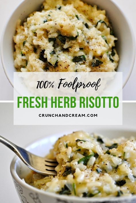 Risotto Vegetarian, Herb Risotto, Comforting Recipes, Diner Recept, Herb Recipes, Risotto Recipes, Super Rich, Full Meal Recipes, Easy Salads