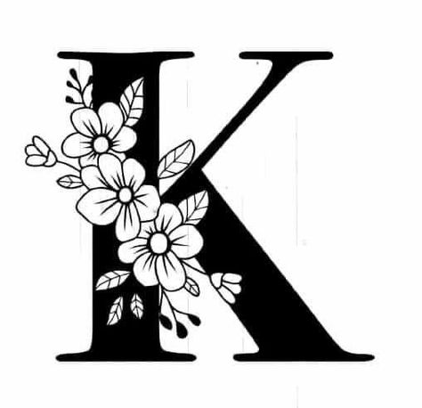 Beautiful Spine Tattoos, Spine Tattoo Ideas, Floral Monogram Letter, Coloring Letters, The Letter K, Floral Logo Design, Spine Tattoo, Handmade Embroidery Designs, Embroidery Letters