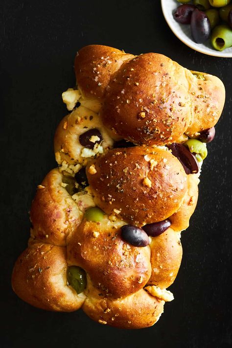 Pull Apart Olive Bread Olive Loaf Recipe, Food Dolls Olive Pull Apart Bread, Olive Cheese Pull Apart Bread, Pull Apart Olive Bread Food Dolls, Rhodes Pull Apart Bread, Pull Apart Bread Loaf, Pull Apart Olive Bread, Rhodes Focaccia Bread, Olive Bread Appetizer