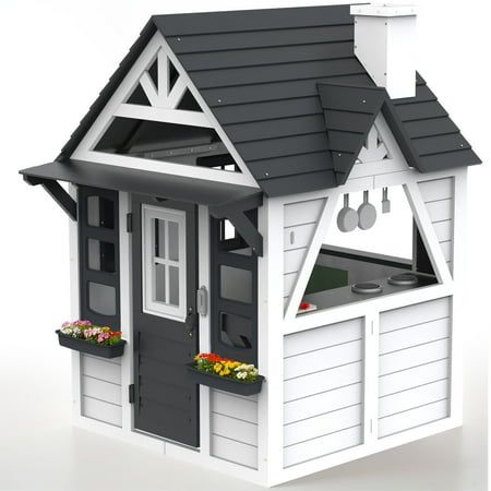 Playhouse Decor Interior, Diy Wood Playhouse, Kids Play House Outdoor, Play Houses For Kids, Play House Plans, Kids Playhouse Interior, Kidkraft Playhouse, Playhouses For Kids Outdoor, Playhouse With Loft