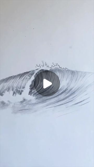 Ocean Pencil Sketches, Ocean Waves Art Illustration, Ocean Drawing Tutorial, How To Draw A Surfboard, Waves Drawing Tutorial, How To Draw Ocean Waves, How To Draw The Ocean, How To Draw Waves Easy, Sea Scape Drawing