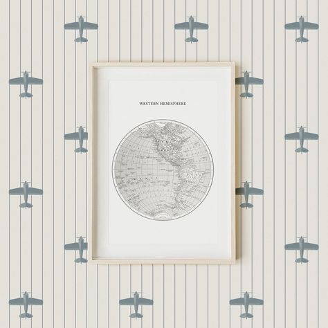 Vintage Airplane Nursery, Boys Bedroom Wallpaper, Airplane Room, Boys Room Wallpaper, Wallpaper For Kids, Vintage Style Wallpaper, Airplane Nursery, Airplane Theme, Airplane Wallpaper