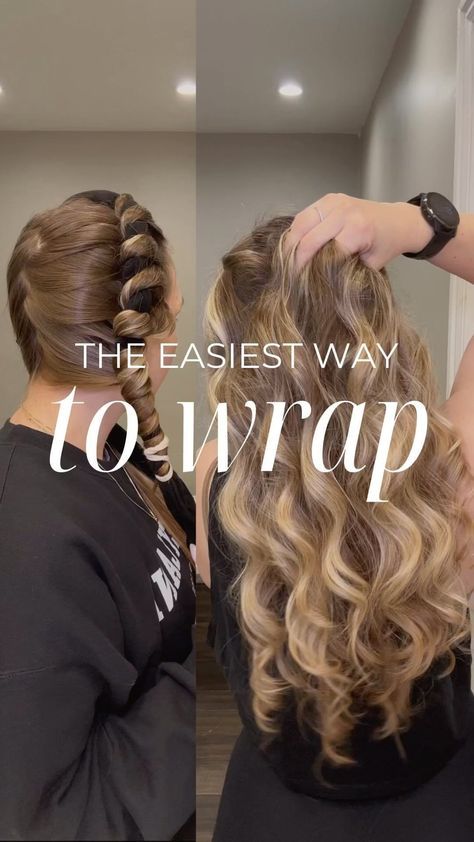 Amanda Carter | heatless curls + hair growth | Here’s a side view of another wrapping technique. I call this the single wrap method, probably the most common way to wrap your heatless… | Instagram Diy Heatless Curls Medium Hair, Step By Step Heatless Curls, How To Wrap Heatless Curls Overnight, Wrap Curls Overnight, Rag Curls Long Hair, Curling Hair With No Heat, Heatless Curls For Thick Hair, Kitsch Heatless Curls How To, Heatless Curls Overnight Medium Hair