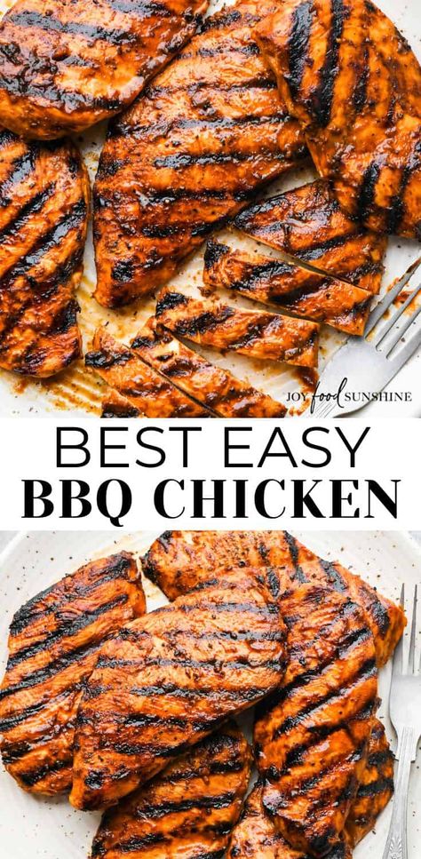 This 7-ingredient BBQ chicken marinade is easy to make & results in moist, flavorful barbecue chicken every single time! Marinated Bbq Chicken Grilled, Easy Bbq Marinade For Chicken, Bbq Chicken Grilled Barbecue, Chicken Breast Marinade Recipes Grill, Seasoning For Bbq Chicken, Easy Grilled Bbq Chicken, Barbeque Marinade For Chicken, Marinated Barbecue Chicken, Chicken Barbecue Marinade