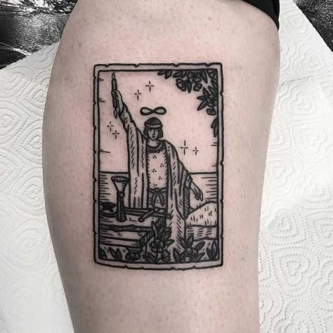 The Magician Tarot Tattoo Ideas, Tarot Card Tattoo Magician, Tarot Tattoo Magician, Tarot Card Tattoo The Magician, 2 Of Cups Tattoo, Tarot Magician Tattoo, Magician Tarot Card Tattoo, Tarot Tattoo Sleeve, The Magician Tarot Card Art