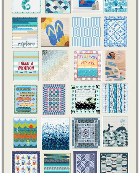 It's August, and a good time for some fun and FREE patterns for Beach and Ocean themed quilts ! To go to a pattern : Scroll down the page u... Beach Theme Quilts Ideas, Seascape Quilts, All People Quilt, Usa Quilt, Themed Quilts, Storm At Sea Quilt, Ocean Quilt, Quilted Table Runners Christmas, Beach Quilt