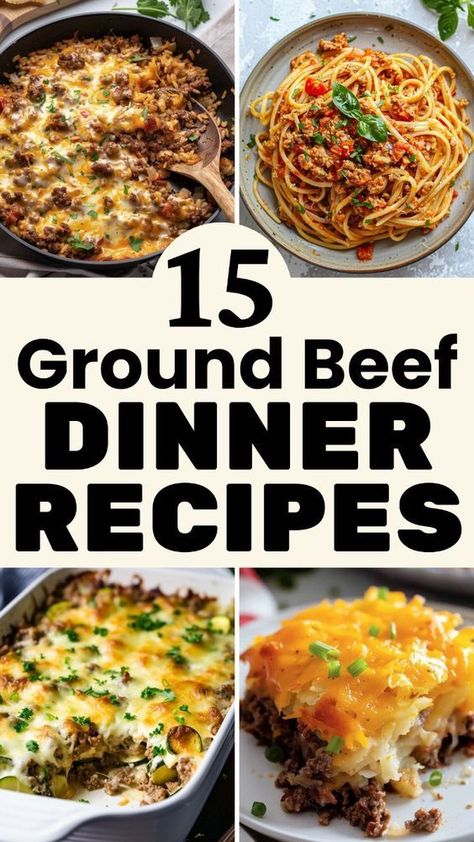 Whip up easy weeknight dinners with our ground beef recipes! These quick and simple hamburger meat dishes are perfect for busy families looking for both affordability and flavor. From savory meatballs to comforting meatloaf and beyond, discover meals that are not only wallet-friendly but utterly delicious. Get ready to transform your dinner times with these must-try recipes! Hamburger Meat Dishes, Hamburger Meat Recipes Ground, Quick Ground Beef Recipes, Ground Beef Dinner Recipes, Beef Dinner Recipes, Recipes Using Ground Beef, Ground Beef Dinner, Ground Beef Casserole Recipes, Healthy Ground Beef