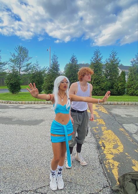 Milo And Kida Costume Halloween, Milo Thatch And Kida Cosplay, Kida Halloween Costume Atlantis, Atlantis Halloween Costume Couple, Milo And Kida Costume, Princess Kida Atlantis Costume, Milo And Kida Atlantis Costume, Atlantis Couple Costume, Atlantis Halloween Costume