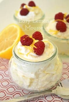 Easy Lemon Mousse - SO good and SO easy!! Click through for recipe! Lemon Ambrosia, Clean Keto Recipes, Citron Recept, Mousse Dolce, Heavenly Desserts, Lemon Mousse, Clean Keto, Thm Desserts, Pretty Life