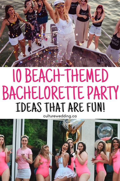 10 Fabulous Beach Bachelorette Party Themes For Beach Lovers Bachlorette Beach Themes Outfits, Bachelorette Party Themes Florida, Tybee Island Bachelorette Party, Beach Bachelorette Party Themes Ideas, Gulf Shores Bachelorette Party, Cottage Bachelorette Party Ideas, Unique Bachelorette Party Themes Beach, Beach Bach Themes, Bachlorette Party Theme Ideas Beach