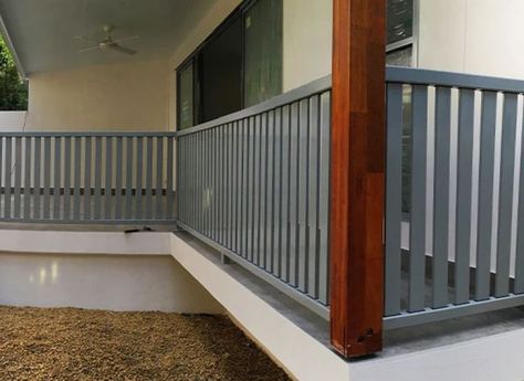 Deck Balustrade Ideas, Aluminium Balustrades, Steel Balustrade, Deck Balcony, Shale Grey, Balcony Pool, Enclosed Patio, India Flag, Powder Coat Colors