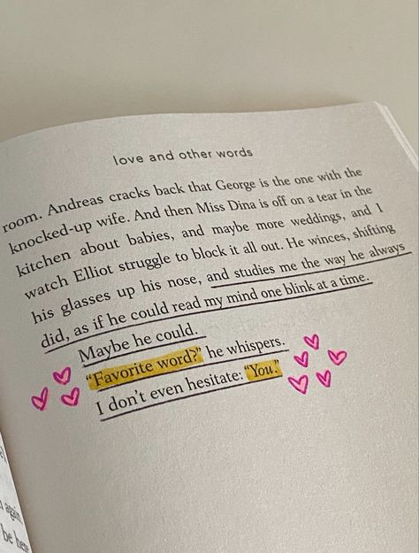 love and other words by christina lauren Other Words For Pretty, Love Notes In Books, Love And Other Words Cover, Favorite Book Quotes Love, Love And Other Words Wallpaper, Love And Other Words Book Annotations, Book Love Lines, Love In Other Words Book, Love And The Other Words Book