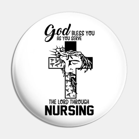 Celebrate and honor the dedication of nurses with this heartfelt design featuring the message 'Nurse God Bless You As You Serve.' Perfect for healthcare appreciation, this design showcases gratitude and respect for those in the medical field. Ideal for nurses, medical staff, and anyone working tirelessly in healthcare. -- Choose from our vast selection of pins to match with your desired size to make the perfect custom pin. Pick your favorite: Movies, TV Shows, Art, and so much more! Available i… Healthcare Appreciation, Medical Staff, Medical Field, God Bless You, Showcase Design, Custom Pins, God Bless, Gratitude, Health Care