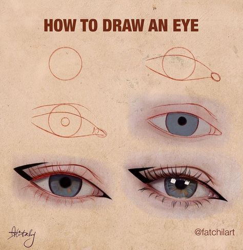 3,133 Likes, 6 Comments - Art Tutorials and References (@artadvicee) on Instagram: “Can’t even do step one properly Follow @artadvicee for more art tutorials and tips Follow…” Draw An Eye, Face Art Drawing, Body Part Drawing, Eye Drawing Tutorials, Digital Art Beginner, Kpop Drawings, Drawing Tutorial Easy, Easy Drawings Sketches, Eye Tutorial