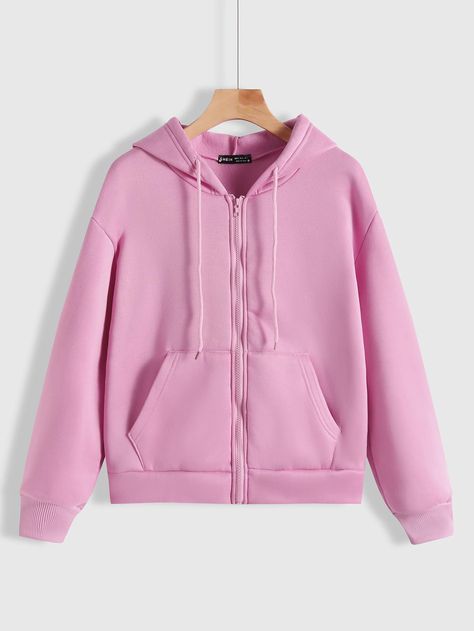 Pink Hoodies, Roller Shoes, Velvet Sweatshirt, Thermal Hoodie, Women Sweatshirts, Trendy Outfits For Teens, Drawstring Hoodie, Teenage Fashion Outfits, Teen Fashion Outfits