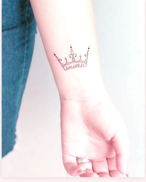 Crown Hand Tattoo, Small Crown Tattoo, Crown Tattoos For Women, Crown Tattoos, Ankle Bracelet Tattoo, Crown Tattoo Design, Key Tattoos, Tattoo Meanings, The Heir