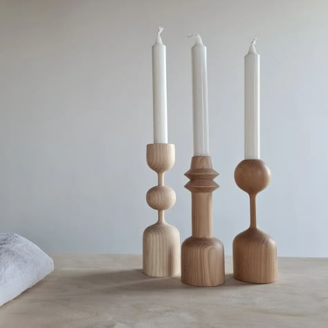 Candle Bar, Lathe Projects, Wood Turning Projects, Candle Lamp, Wooden Sculpture, Sustainable Gifts, Sustainable Home, Candle Stand, Metal Furniture