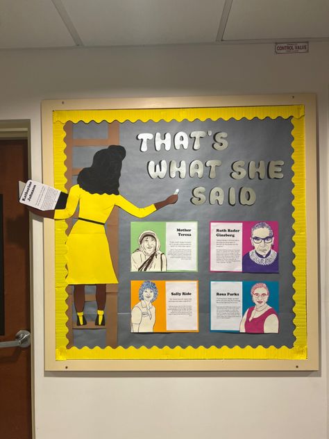 Women History Month Bulletin Board, School Counselor Bulletin Boards, Residence Life Bulletin Boards, Res Life Bulletin Boards, Resident Assistant Bulletin Boards, History Bulletin Boards, Counseling Bulletin Boards, March Bulletin Board, High School Bulletin Boards