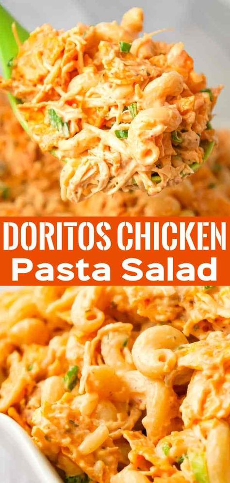 Doritos Chicken, Cold Side Dishes, Chicken Pasta Salad Recipes, Cheesy Chicken Pasta, Dorito Chicken, Cold Pasta Salad Recipes, Side Dishes For Chicken, Pasta Side Dishes, Cold Side