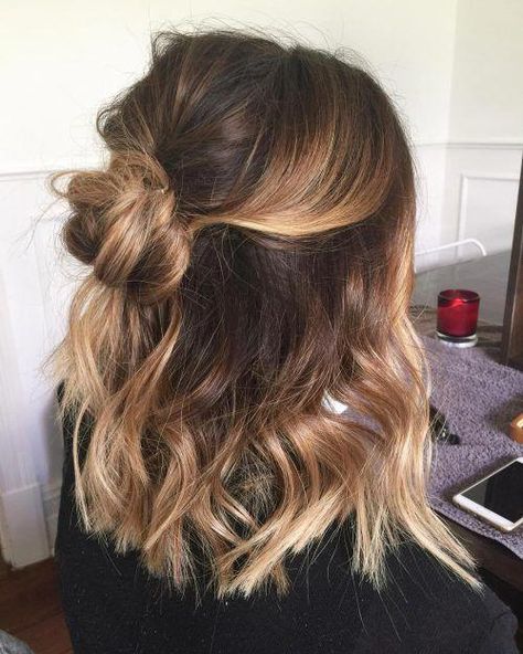 Lob Balayage, Easy Casual Hairstyles, Cute Hairstyles For Medium Length, The Lob, Curly Hair Accessories, Highlights Ombre, Kadeřnické Trendy, Penteado Cabelo Curto, Casual Hairstyles