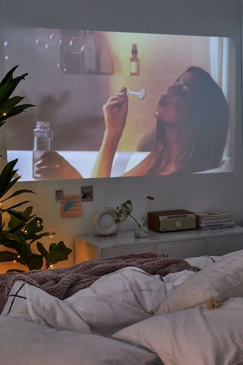 Projector In Bedroom, Pocket Projector, Audio Room, Portable Projector, Basement Bedrooms, Mini Projectors, The Tourist, Led Strip Lighting, My New Room