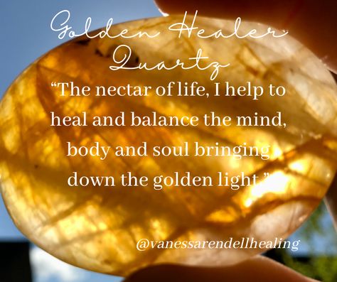 Golden Healer Crystal Meaning, Golden Healer Crystal, Golden Healer Quartz Meaning, Diamond Treasure, Crystal Knowledge, Pretty Crystals, Golden Healer Quartz, Golden Diamond, Earth Gift