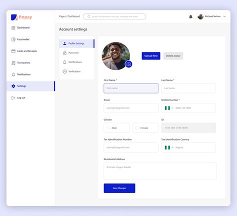 Profile Settings Web Design Profile, Profile Page Web Design, User Profile Ui Design Mobile App, Form Ui Design Website, Settings Page Ui Design, Profile Ui Web, User Profile Ui Design, Profile Page Ui, Profile Page Design