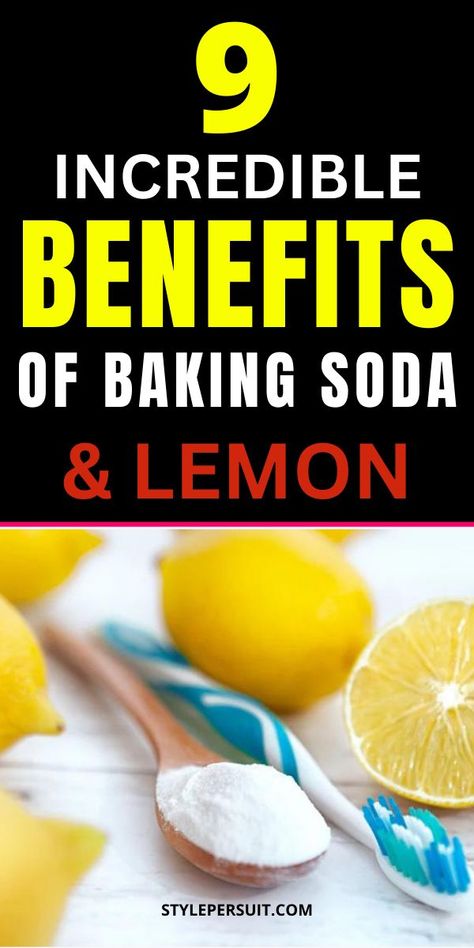 In the realm of natural remedies and DIY beauty hacks, baking soda and lemon has emerged as a powerhouse with amazing benefits. These two when combined, unlock a range of uses from refreshing beverages to rejuvenating skincare routines. Check out their incredible benefits and applications in areas such as drinking, face masks, juice cleansing, teeth care, hair lightening, underarm care, tackling dark spots, and banishing pesky blackheads. #bakingsoda #lemon #skincare #cleaning #health Benefits Of Baking Soda, Baking Soda Health, Baking Soda Benefits, Baking Soda And Lemon, Skincare Routines, Baking Soda Uses, Baking Soda Shampoo, How To Lighten Hair, Teeth Care