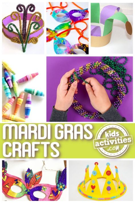 Mardi Gras Crafts For Kids, Mardi Gras Activities, Crafts For Kids Preschool, Mardi Gras Kid, Mardi Gras Diy, Mardi Gras Crafts, Preschool Art Projects, Felt Beads, Daycare Activities