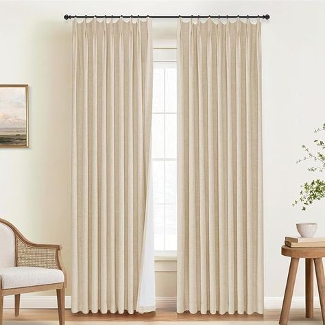 Amazon.com: INOVADAY 100% Blackout Curtains for Bedroom, Pinch Pleated Linen Blackout Curtains 84 Inch Length 2 Panels Set, Thermal Room Darkening Linen Curtain Drapes for Bedroom Living Room, W40 x L84, Ivory : Home & Kitchen Cream Blackout Curtains, Cream Curtains, Blackout Curtains Bedroom, Linen Blackout Curtains, Drapes For Living Room, Dining Room Curtains, Pleated Drapes, Pinch Pleat Curtains, Simple Curtains