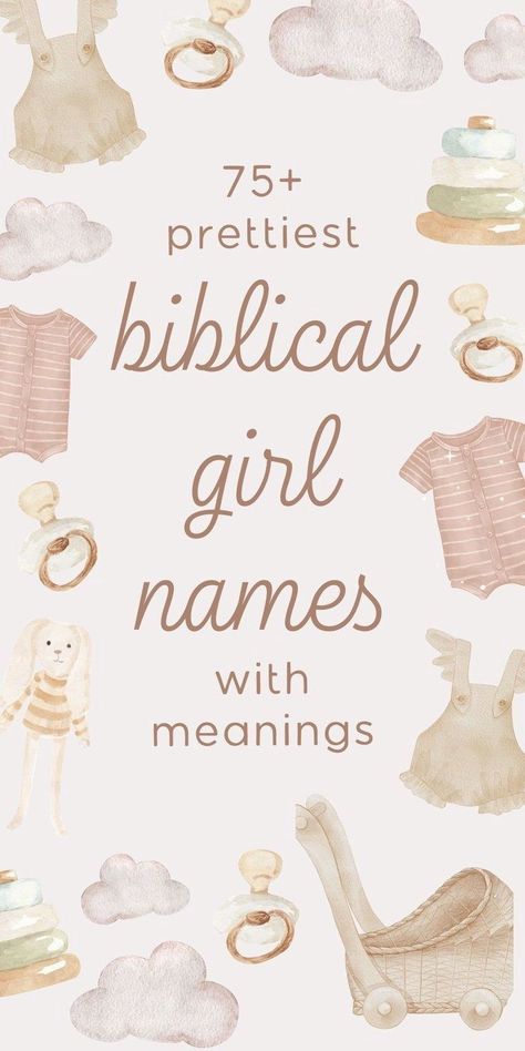 Searching for the most beautiful biblical baby girl name ideas? Take a look at our list of the 100 perfect biblical girl names for 2024. These are the most unique, cute, and Christian girl names with biblical meanings. (aka Bible names for girls - the unique Biblical baby names you'll actually add to your baby names list!) Biblical Names For Girls With Meaning, Girl Names In The Bible, Bible Names For Girls With Meaning, Bible Baby Names And Meanings, Biblical Baby Names With Meaning, Bible Names Baby Girl, Biblical Names Girl, Unique Girl Names List, Girls Unique Names