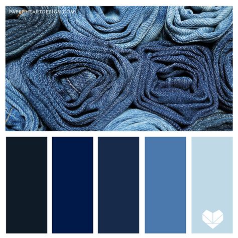 Denim Colour Palette, Denim Blue Color Palette, Jeans Color Palette, Denim Color Palette, Color Plan, Blue Color Palette, Japanese Colors, Yarn Flowers, Denim And Diamonds