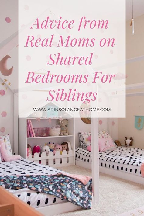 Siblings Nursery Shared Bedrooms, Sharing Room Sisters Bedroom Ideas, Toddlers Sharing Bedroom, Toddler Girl Shared Bedroom, Girl Boy Shared Bedroom, Single Mom Room Ideas Bedroom, Girls Shared Bedroom Ideas Bunk Beds, Single Mom Bedroom Ideas, Sibling Room Sharing