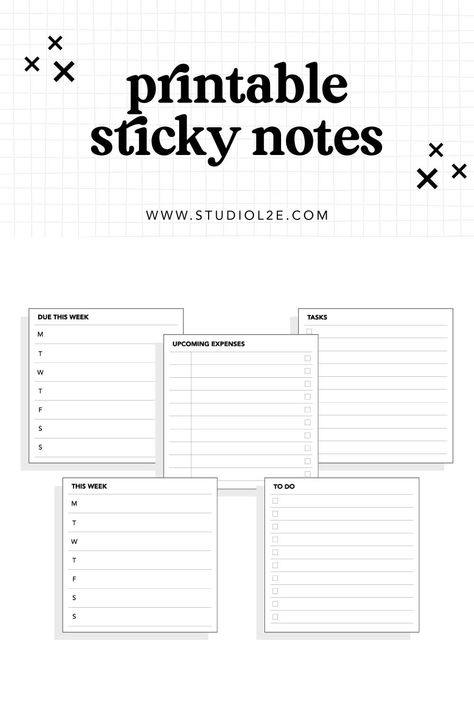 Free Sticky Note Template, Sticky Note Template Free Printable, Printable Sticky Notes Templates, Sticky Notes Template, Sticky Notes Printable, Printable Sticky Notes, Bullet Journal Layout Templates, Meeting Notes Template, Cornell Notes Template