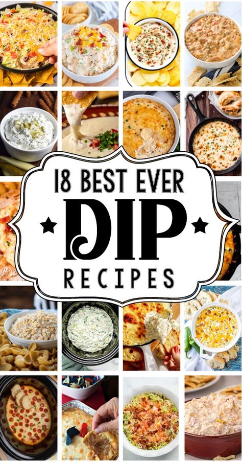 20 Best Dip Recipes - Great Football Appetizers for the Super Bowl Most Popular Dip Recipes, The Best Dip In The World Recipe, Hot Dips And Appetizers, Fun Party Dips Appetizer Recipes, Game Day Eats Football Food, Dip In Bread Bowl Recipes, Best Savory Dips, Appetizer Dip Recipes Easy, Best Dip For Chips