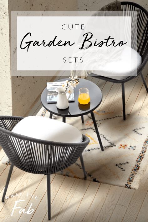 Small Table And Chairs For Porch, Front Porch Bistro Set Decor, Garden Bistro Set, Bistro Table Ideas, Patio Bistro Set Ideas, Small Bistro Table Set, Balcony Bistro Set, Bistro Set Indoor, Weatherproof Outdoor Furniture