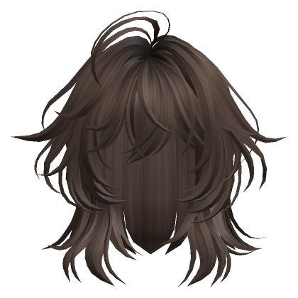 Roblox Hairs, Brown Anime, Roblox Items, Roblox Hair, Wolf Cut Hair, Hair Base, Curly Bangs, Wolf Cut, Create An Avatar