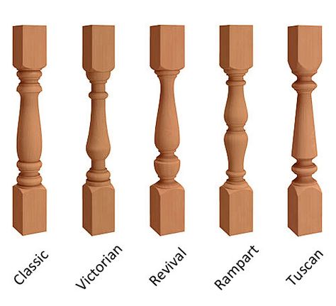 Wood Porch Balusters, Spindles for your Traditional Exterior Porch Railing Porch Balustrade, Wood Porch Railings, Railing Spindles, Wide Porch, Porch Balusters, Exterior Railings, Fiberglass Columns, Exterior Columns, Custom Porch